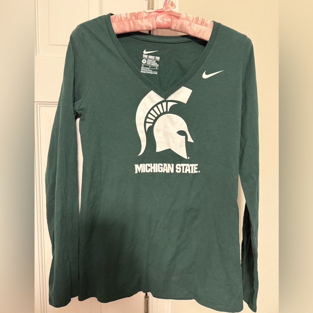 Nike Women's Green Michigan State Long Sleeve Tee